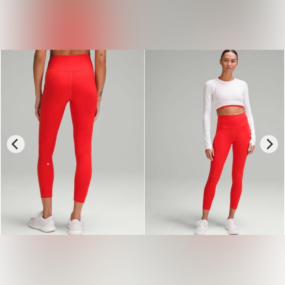 Lululemon NWT Wunder Train High-Rise Tight with Pockets 25" Hot Heat size 10